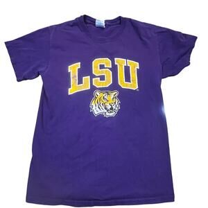 LSU Tigers T Shirt Women Small Purple Graphic NCAA College Football Logo Cotton